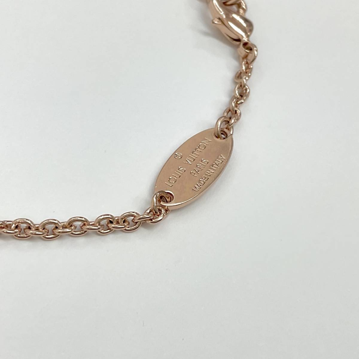 8229 Vuitton bracele *LV Aiko nik flower rhinestone pre slit pink gold 