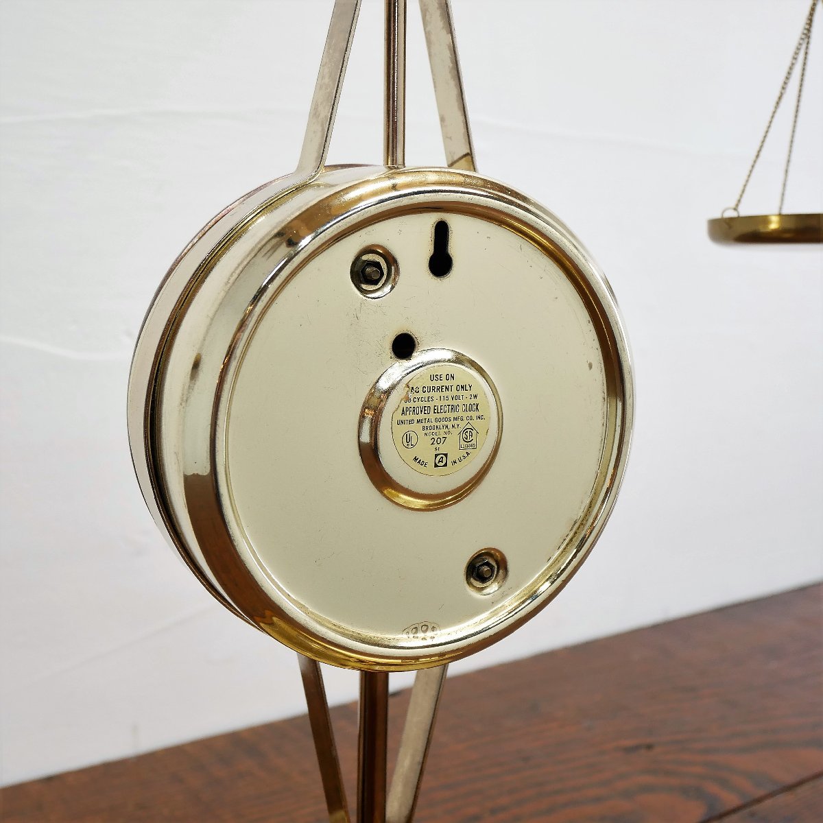 アメリカ ヴィンテージ United 正義の天秤 時計 / MODEL NO.207 置時計 イーグルモチーフ付き #502-190-821_画像9