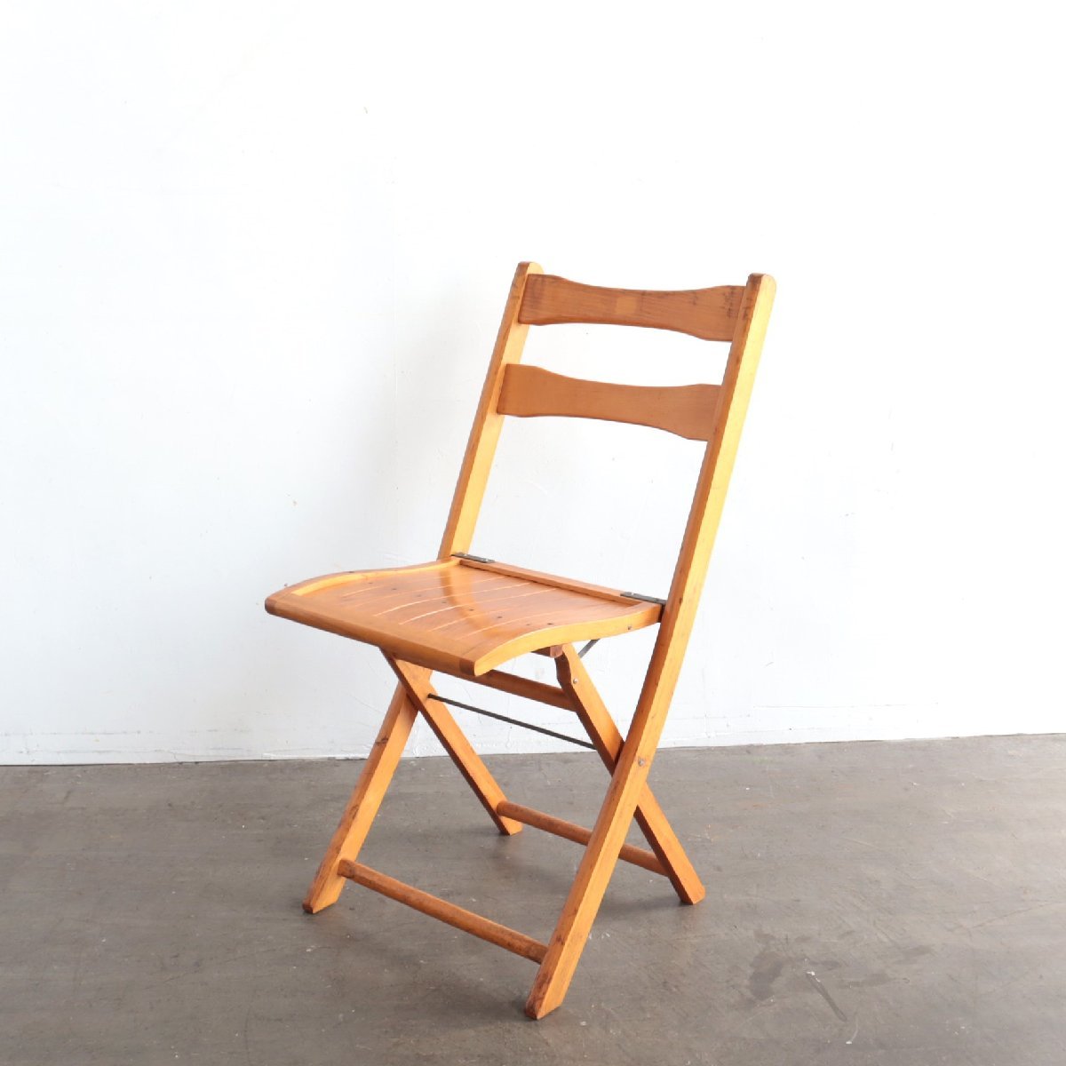 50s 60s フォールディングチェア【#4296】アメリカ ヴィンテージ 折り畳み 椅子 店舗什器 ガレージ チェア アウトドア USA 木製