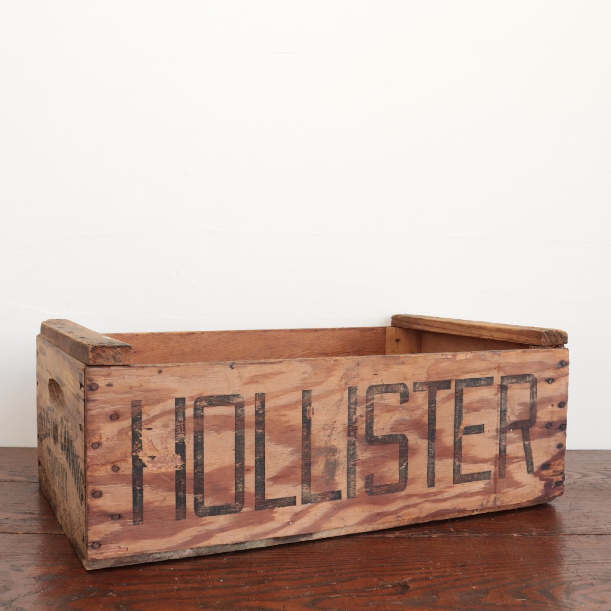 60s Hollister canning ヴィンテージ 木箱 【＃4700】アメリカ ウッドボックス ミルククレート 運搬箱 収納 什器 キャンプ USA