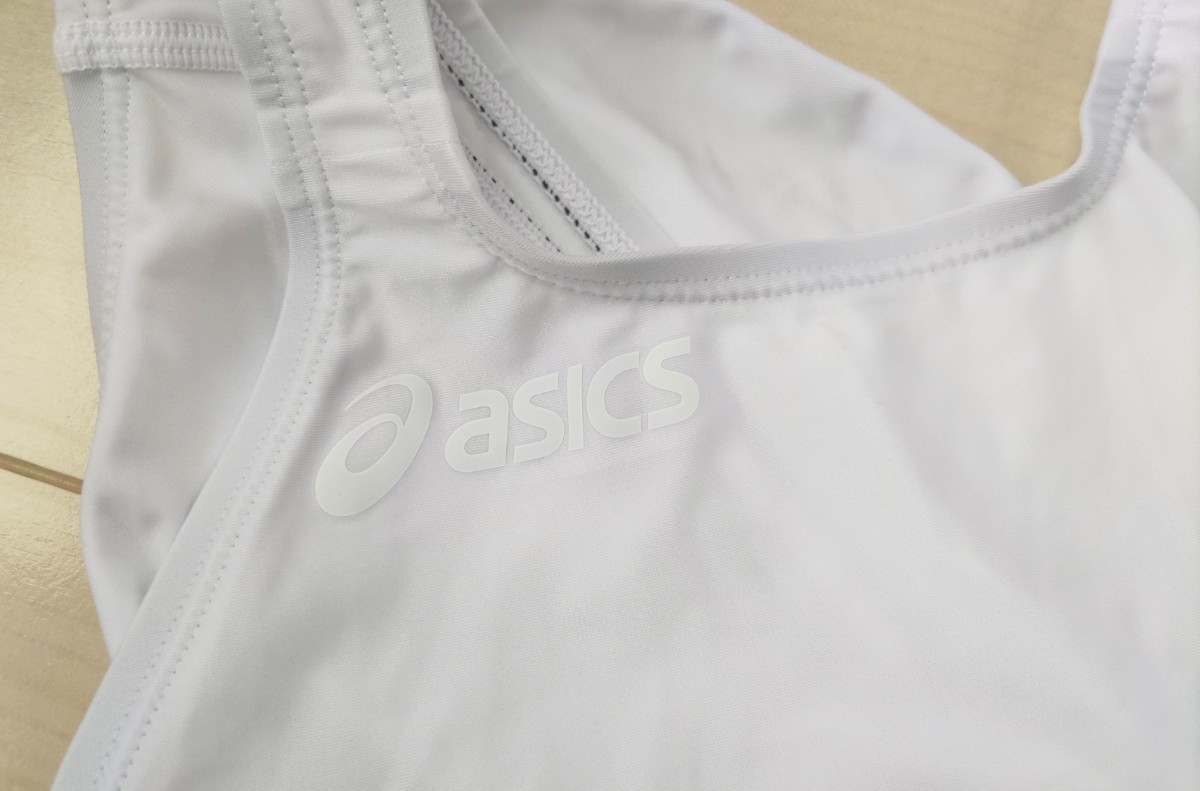 競泳水着 asics アシックス ALS85T ハイドロCD レディースハイレグ ホワイト/白旧ロゴ (サイズ: S) _画像4