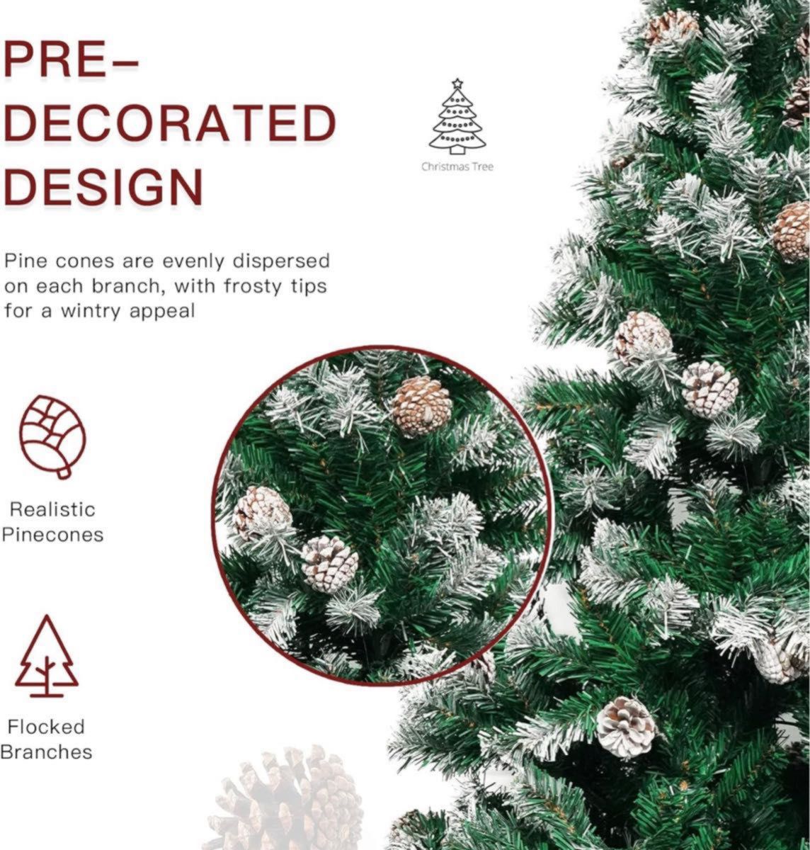 クリスマスツリー 180cm クリスマス 装飾 屋内 屋外 インテリア 北欧 組立簡単 収納便利 日本語説明書付き