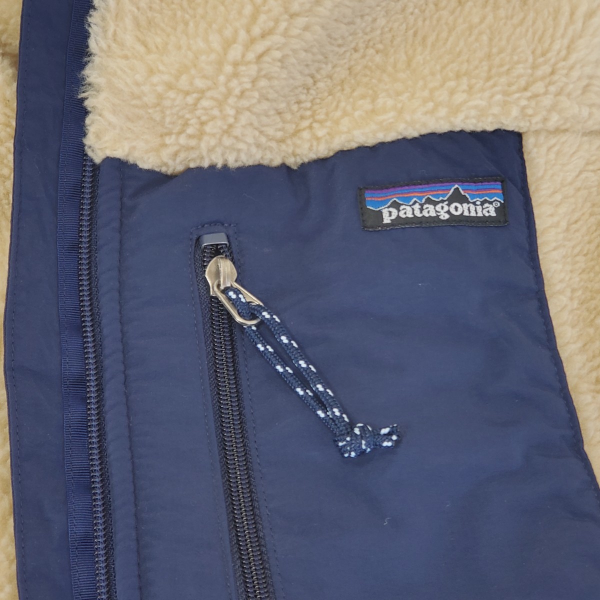 綺麗◆FA98年製 USA製 patagonia RETRO X VEST パタゴニア レトロ-X フリースベスト メンズ(Mサイズ)ナチュラル_画像6