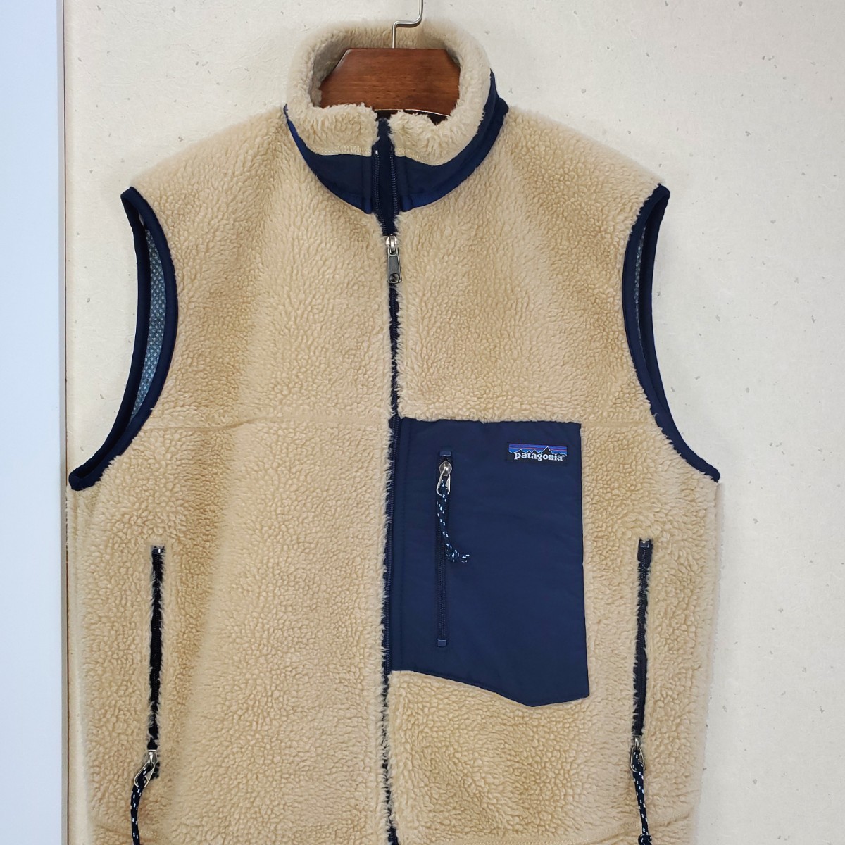 綺麗◆FA98年製 USA製 patagonia RETRO X VEST パタゴニア レトロ-X フリースベスト メンズ(Mサイズ)ナチュラル_画像3