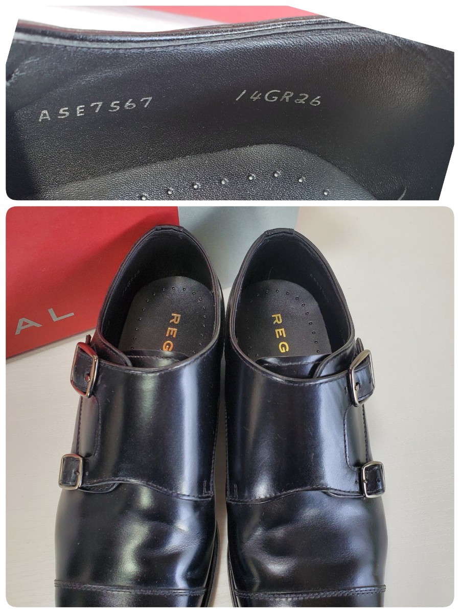美品 REGAL リーガル 14GR 牛革レザー ダブルモンク ビジネス 美品 REGAL リーガル 14GR 牛革レザー ダブルモンク ビジネス
