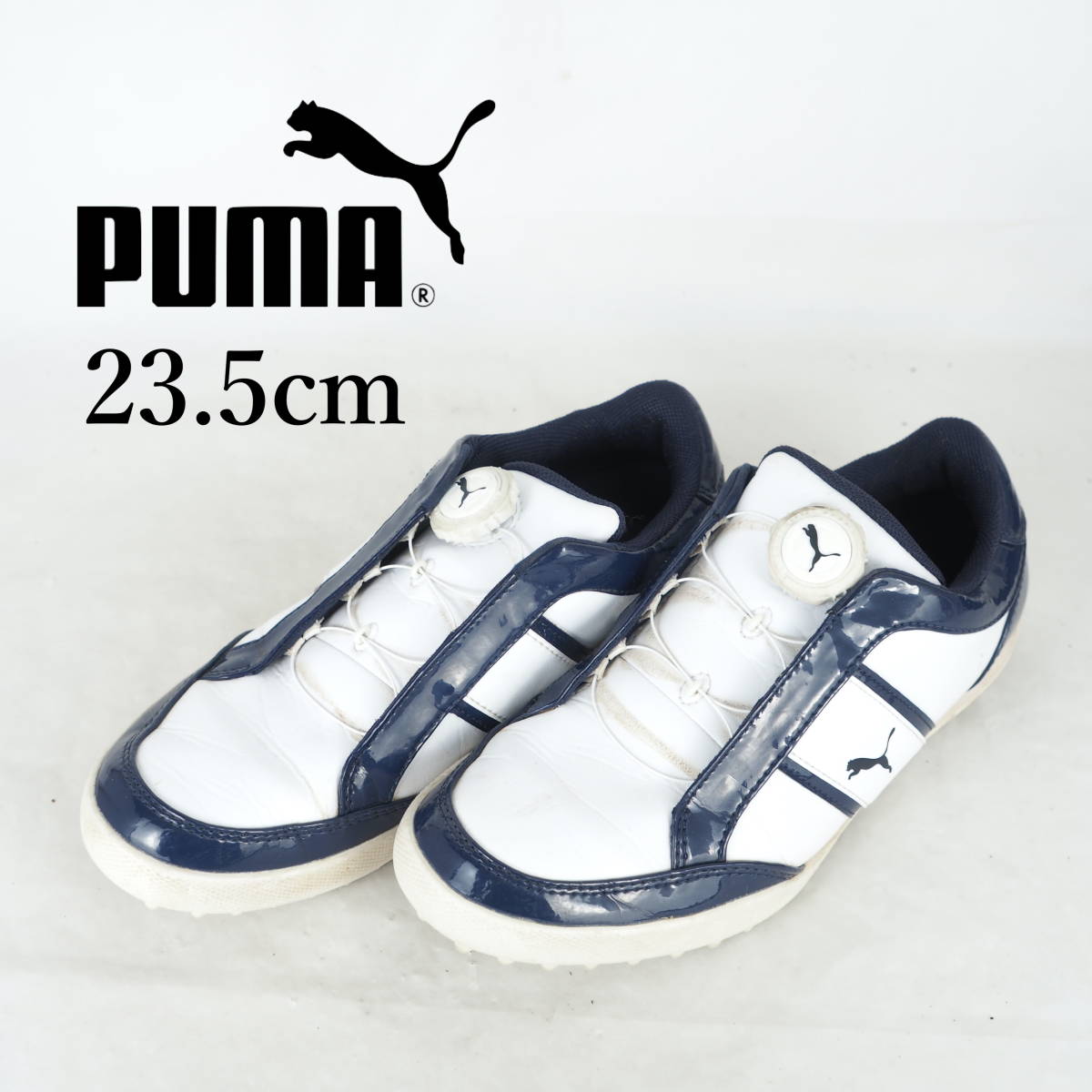 MK3675*PUMA*プーマ*レディースゴルフシューズ*23.5cm*白×紺*_画像1