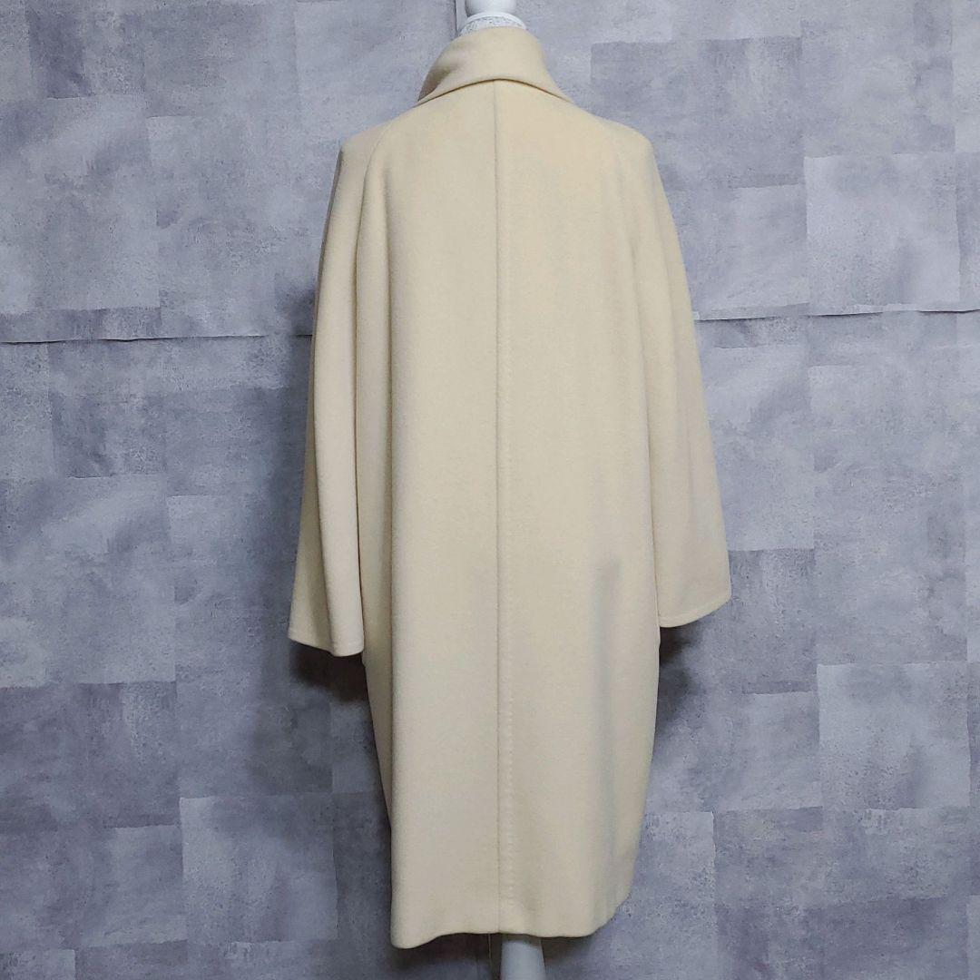L マックスマーラ ロング カシミア ウール チェスター コート 最高級 白タグ 大きいサイズ MaxMara ホワイトベージュ カシミヤ 羊毛_画像5