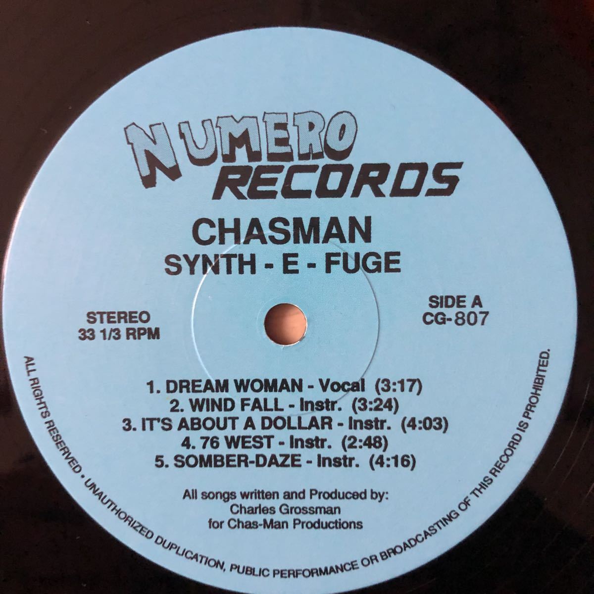 LP 自主盤メロウ・ファンク~エレクトロ・ポップ CHASMAN/SYNTH-E-FUGE[US盤:'89年唯一作(19年NUMEROリイシュー):シュリンクw/HYPE STICKER]_画像3