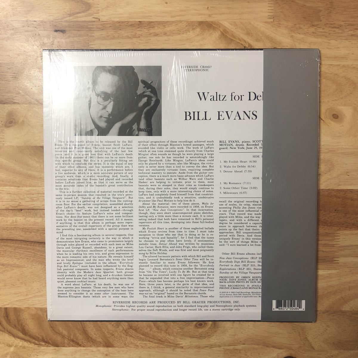 LP '23年CRAFT RECORDINGS RTI180gramPRESS!! BILL EVANS TRIO/WALTZ FOR DEBBY[US盤:RIVERSIDE RLP9399:SCOTT LaFARO(b)PAUL MOTIAN(dr)]_画像2