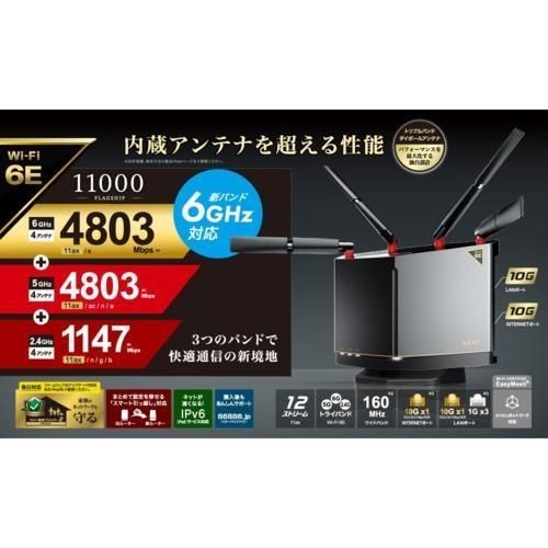 バッファロー BUFFALO WXR-11000XE12 Wi-Fi 6E対応ルーター フラッグシップモデル_画像2