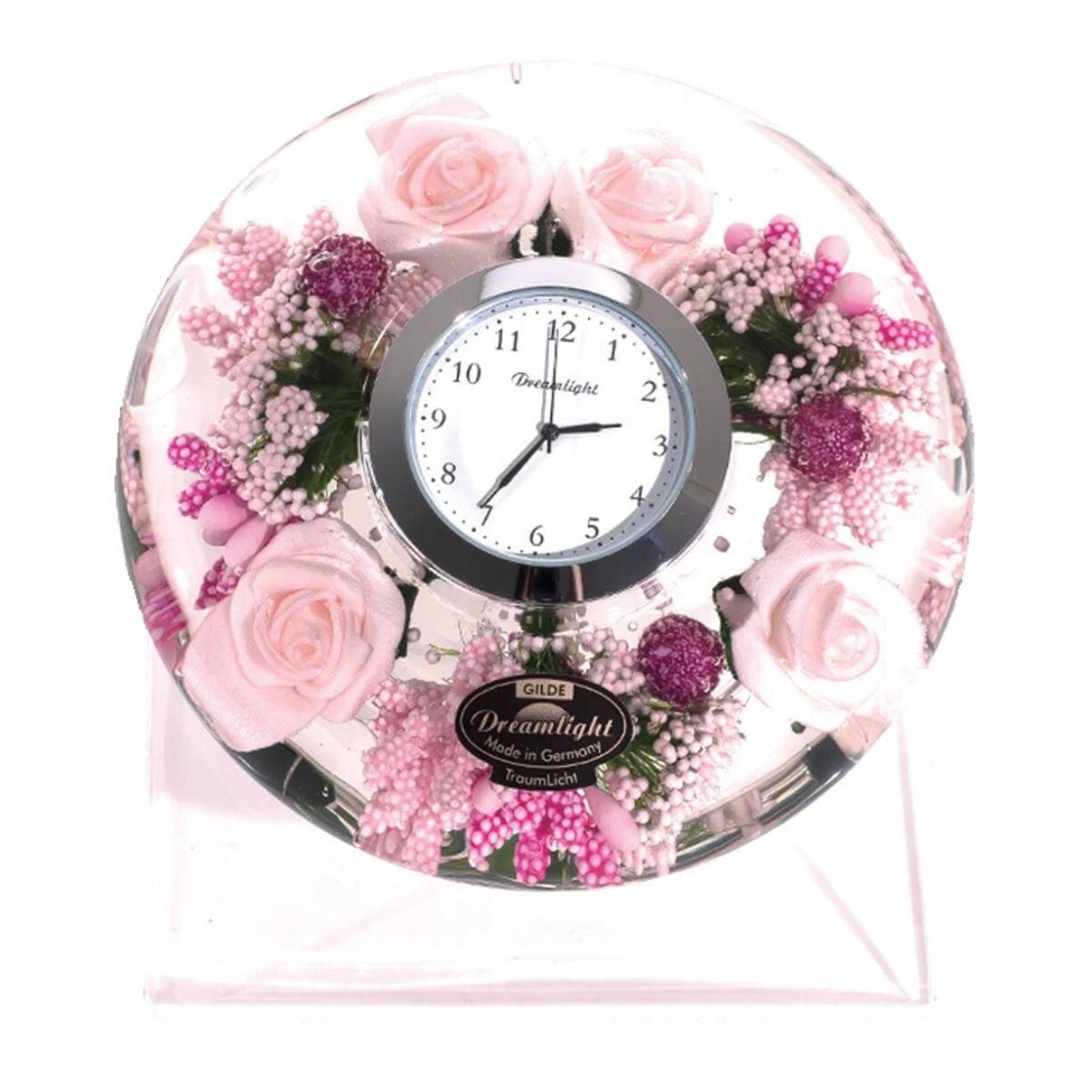 ★ドイツメーカー製　ドリームクロック　リトルローズ　装飾置時計★ギフト　バラ　フラワー