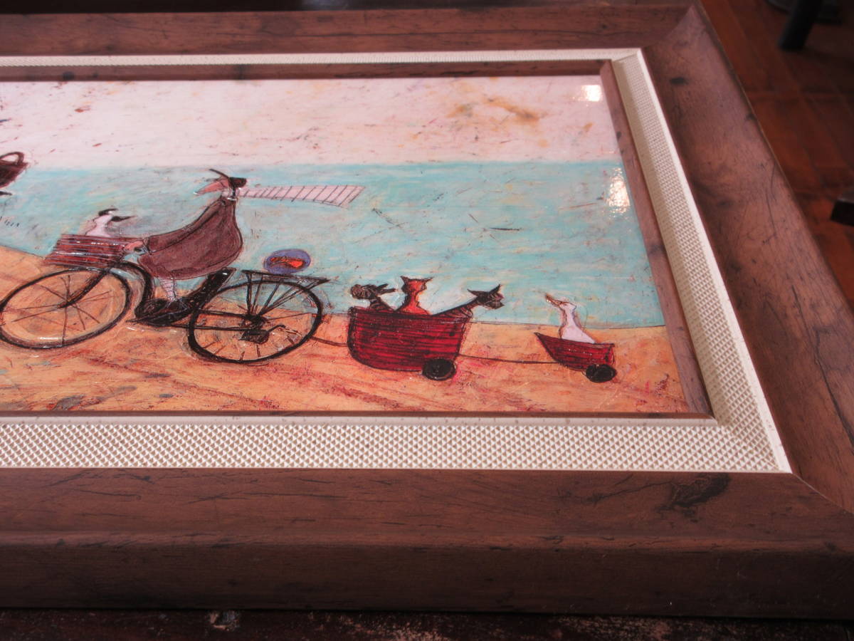 ... picture * Sam tofto art frame [ electric bike ride ]*[ animal &.. art ]< resin frame >