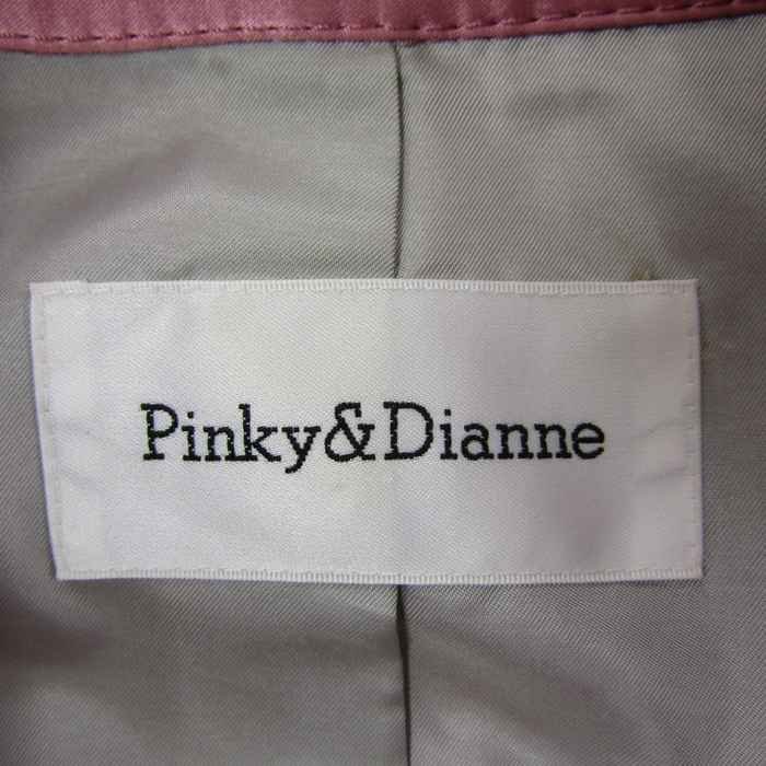 ピンキーアンドダイアン トレンチコート カラーコート サテン素材 ベルト付き アウター レディース 38サイズ ピンク Pinky&Dianne_画像3