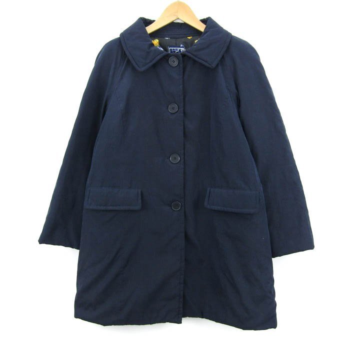  Junko Shimada cotton inside blouson jacket coat outer lady's 13 size navy JUNKO SIMADA