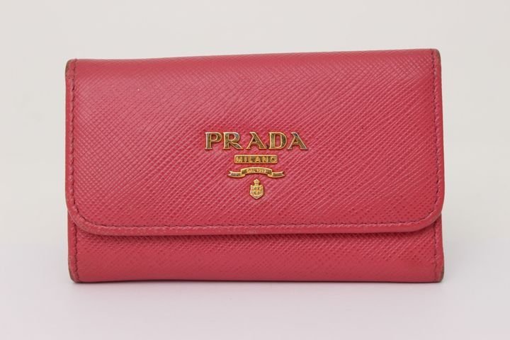 プラダ キーケース サフィアーノ 1M0223 6連 イタリア製 ブランド 小物 レディース ピンク PRADA