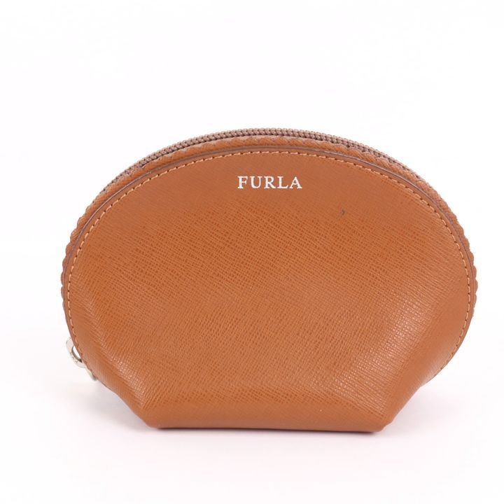 フルラ ポーチ 本革 レザー ラウンドファスナー 小物入れ ブランド 小物 レディース ブラウン Furla_画像1