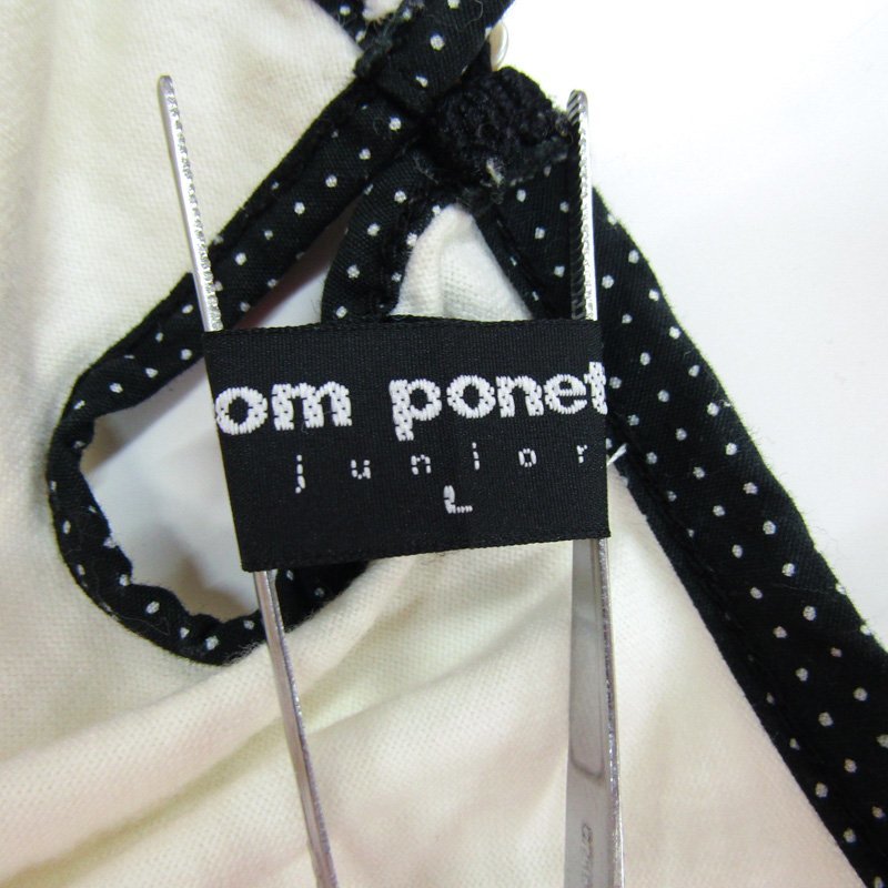  Pom Ponette футболка с длинным рукавом лента имеется tops Kids для девочки L(160) размер белый pom ponette