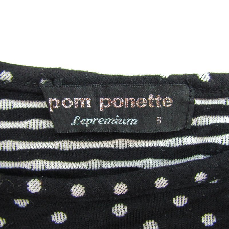 ポンポネット 半袖Tシャツ ドット柄 トップス キッズ 女の子用 S(140)サイズ ブラック pom ponette_画像3