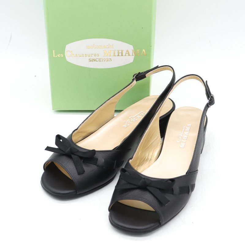 ミハマ サンダル ストラップ 靴 シューズ 日本製 黒 レディース 22cmサイズ ブラック MIHAMA