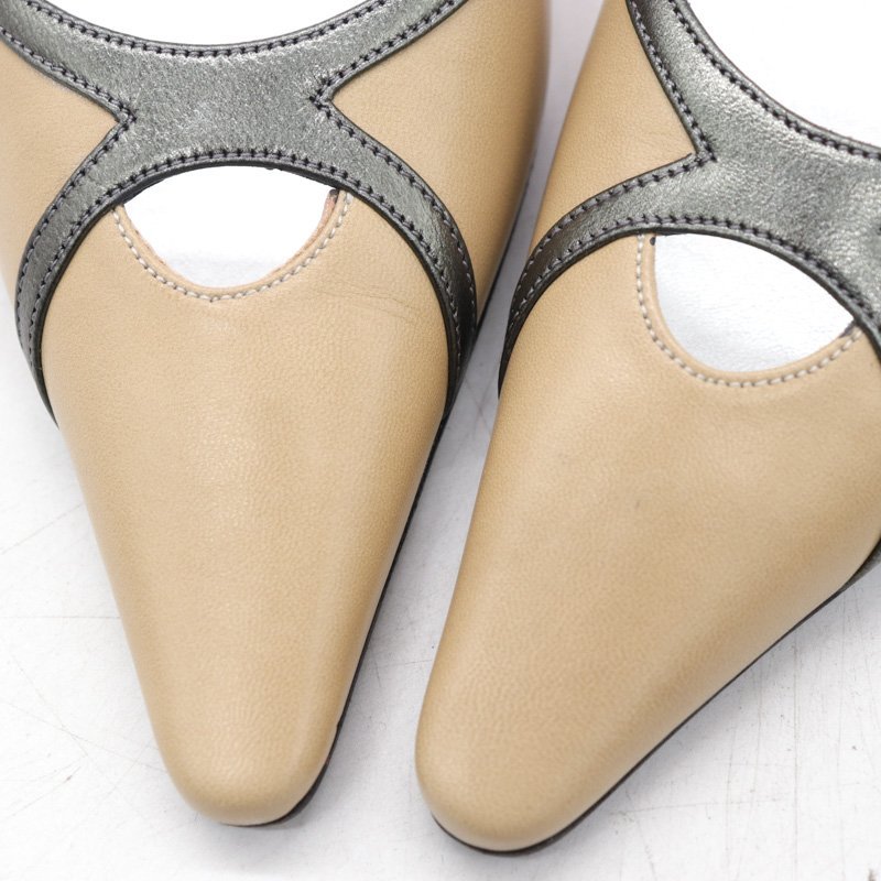 シャルル・ジョルダン パンプス 未使用 本革 レザー 靴 シューズ フランス製 レディース 5サイズ ベージュ CHARLES JOURDAN_画像2