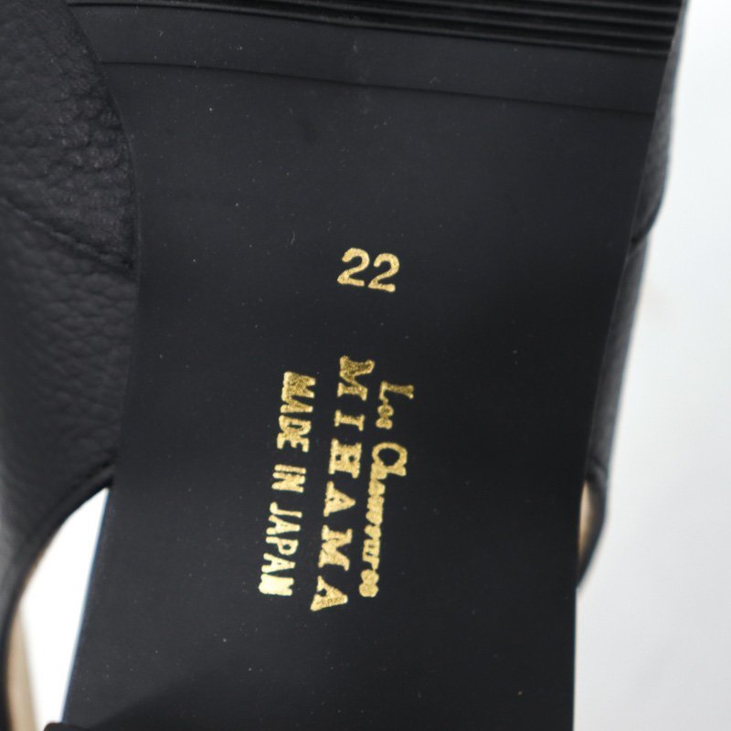 ミハマ サンダル ストラップ 靴 シューズ 日本製 黒 レディース 22cmサイズ ブラック MIHAMA_画像4