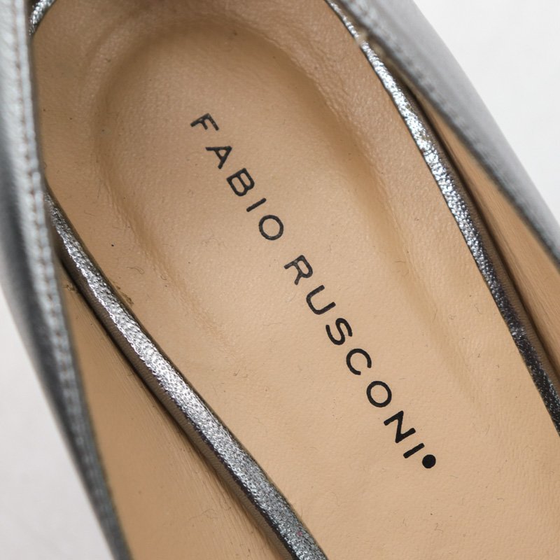 ファビオルスコーニ パンプス 本革 レザー オープントゥ 靴 シューズ イタリア製 レディース 36サイズ シルバー FABIO RUSCONI_画像3