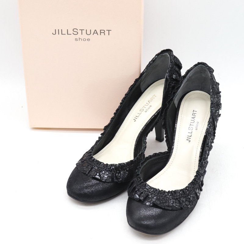 ジルスチュアート パンプス 本革 レザー 靴 シューズ 日本製 黒 レディース 23cmサイズ ブラック JILLSTUART_画像1