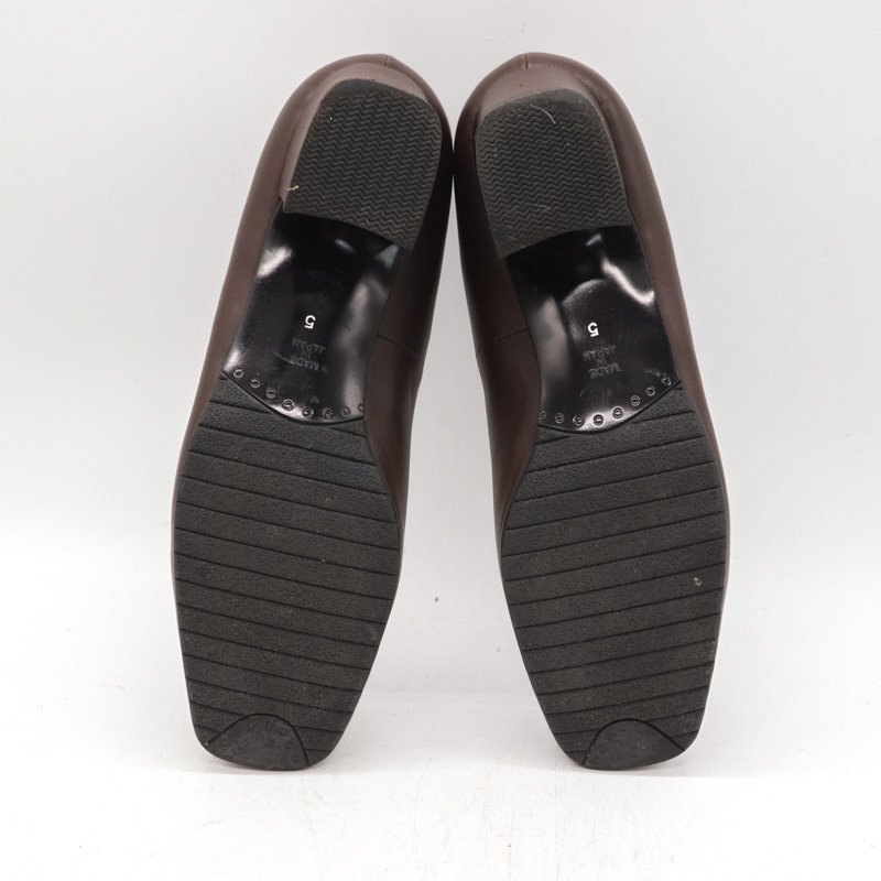 シャルル・ジョルダン パンプス スクエアトゥ 靴 シューズ 日本製 レディース 5サイズ ブラウン CHARLES JOURDAN_画像6