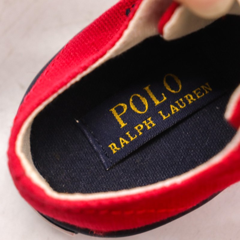 ポロ・ラルフローレン スニーカー スリッポン 未使用 靴 シューズ 赤 ベビー 女の子用 13.9cmサイズ レッド POLO RALPH LAUREN_画像3