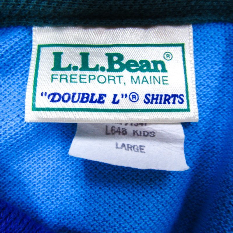 エルエルビーン 半袖ポロシャツ ブロックカラー USA製 キッズ 男の子用 Lサイズ ピンク×ブルー L.L.Bean_画像3