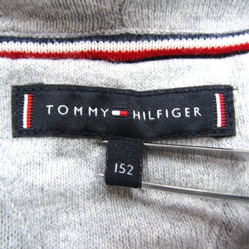 トミーヒルフィガー 長袖パーカー プルオーバー スウェット スエット キッズ 男の子用 152サイズ グレー TOMMY HILFIGER_画像3