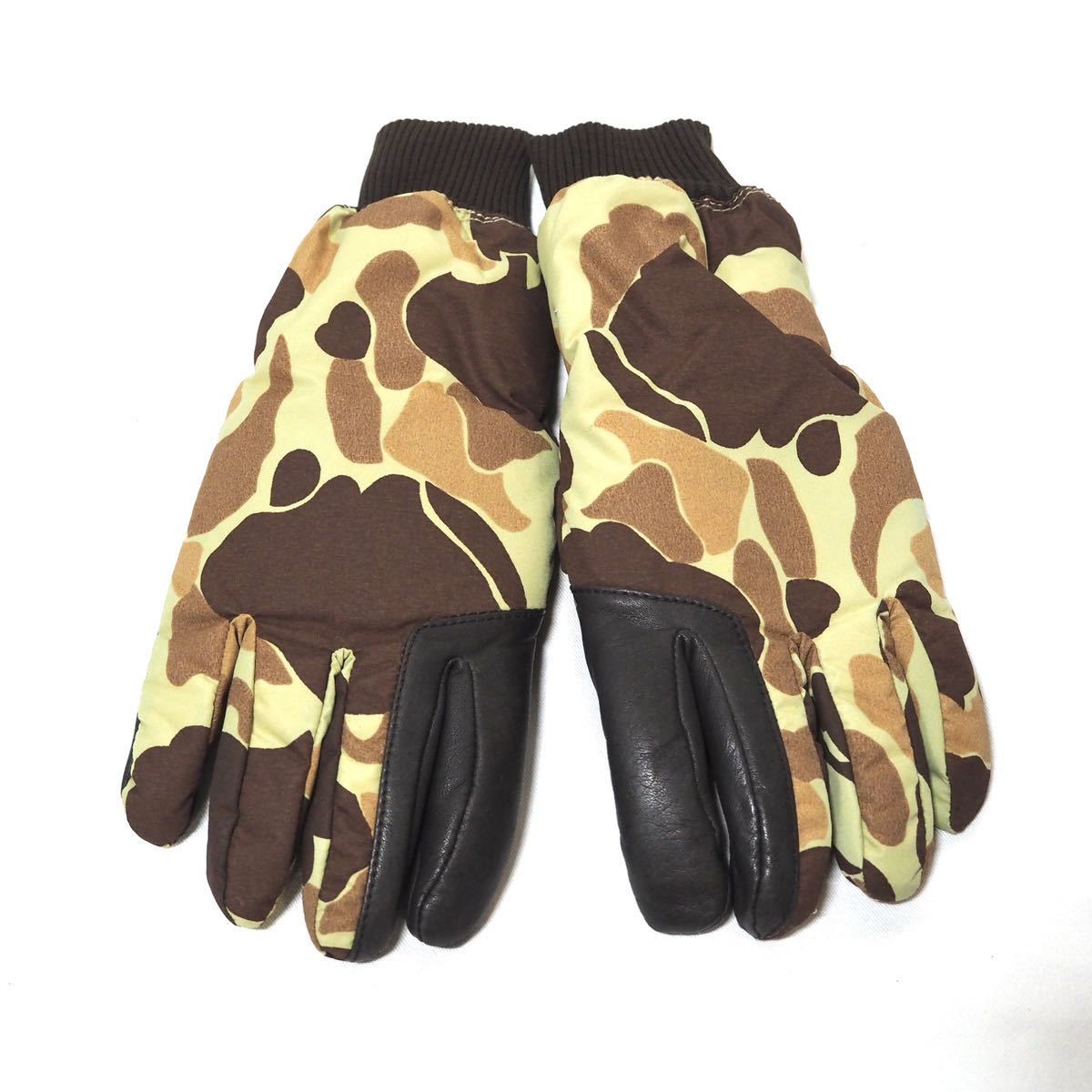 [ dead stock ]90s Cabelas GORE-TEX leather hunting glove M gloves outdoor frog s gold Duck Hunter duck bike 