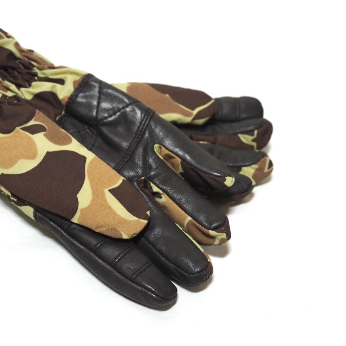 [ dead stock ]90s Cabelas GORE-TEX leather hunting glove M gloves outdoor frog s gold Duck Hunter duck bike 