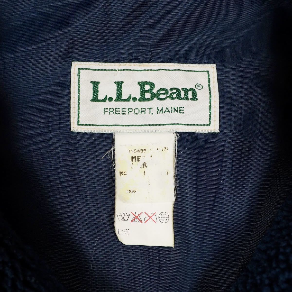 90s L.L.Bean USA製 パイルフリースジャケット L ネイビー ボア アメリカ製 ビンテージ アウトドア_画像9