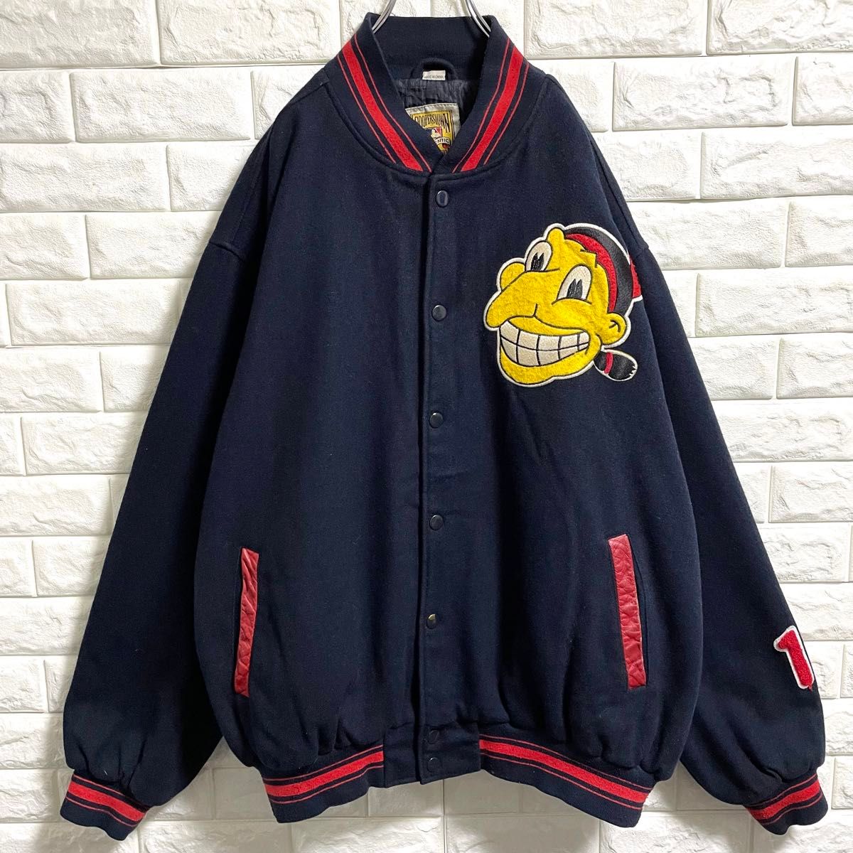 激レア　Mitchell & Ness インディアンス　スタジャン　2XLサイズ