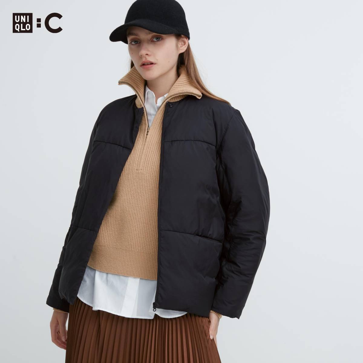 タグ付き新品】ユニクロC 黒 ライトダウンジャケット M UNIQLO タグ付き新品】ユニクロC 黒 ライトダウンジャケット M UNIQLO