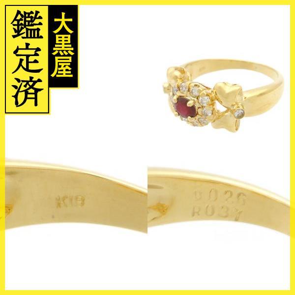 JEWELRY　貴金属・宝石　ルビーリング　ダイヤモンド　K18　ゴールド　R0.37ct　D0.26ct　5.2g　13号　【200】_画像6