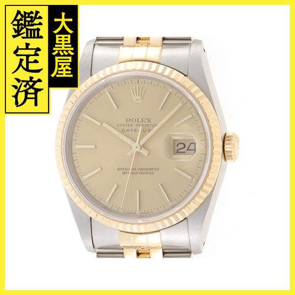 ROLEX　ロレックス　デイトジャスト　16233　シャンパン文字盤　男性用自動巻時計【473】