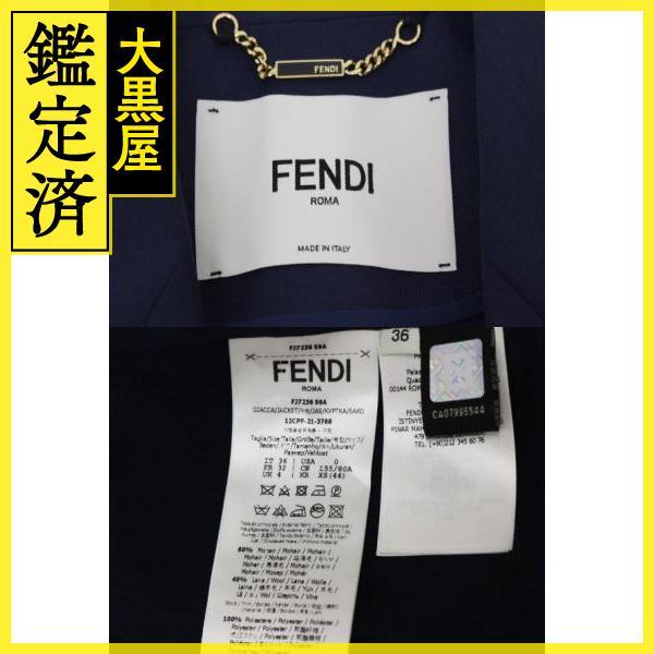 FENDI　フェンディ　衣類　ジャケット　レディース36　ネイビー　モヘヤ　ウール　2147100481839　【200】_画像10