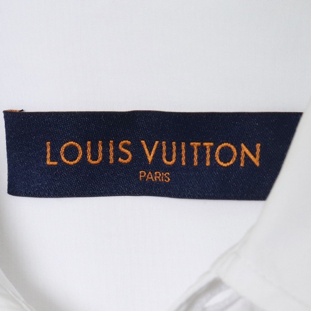 LOUIS VUITTON ステープルエディション オーバーサイズDNAパターンタグ付き長袖ドレスシャツ S ホワイト RM192Q OUQ HHS40W ルイヴィトン_画像5