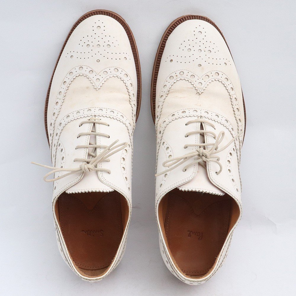 PAUL SMITH Perforated Leather Wingtip Lace Up Shoes サイズ6 ホワイト 461405 M007 ポールスミス ウイングチップ シューズ ブーツ_画像5