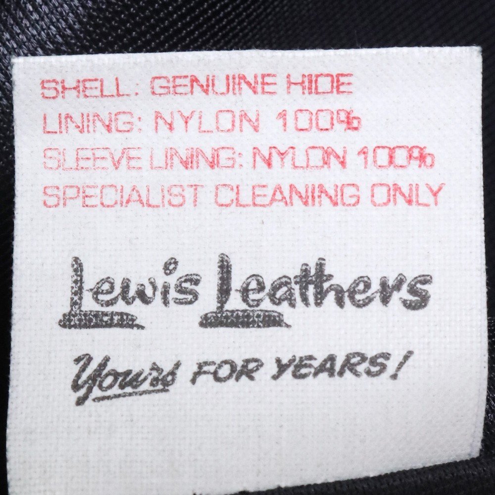 LEWIS LEATHER TIGHT FIT CYCLONE ダブルライダースジャケット サイズ36 ブラック 441T シープレザー ルイスレザー_画像7