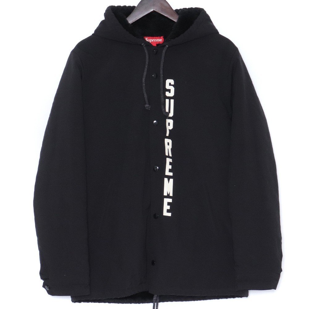 SUPREME × THRASHER Hooded Coaches Jacket Mサイズ ブラック シュプリーム スラッシャー フーデッドコーチジャケット