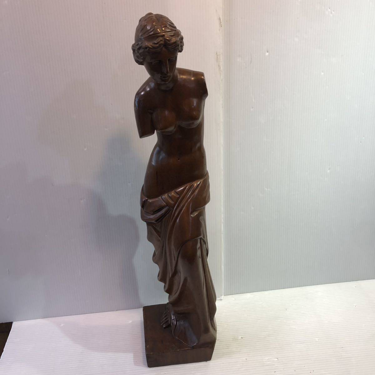 置物 木彫 女性像 アンティーク 木製 _画像1