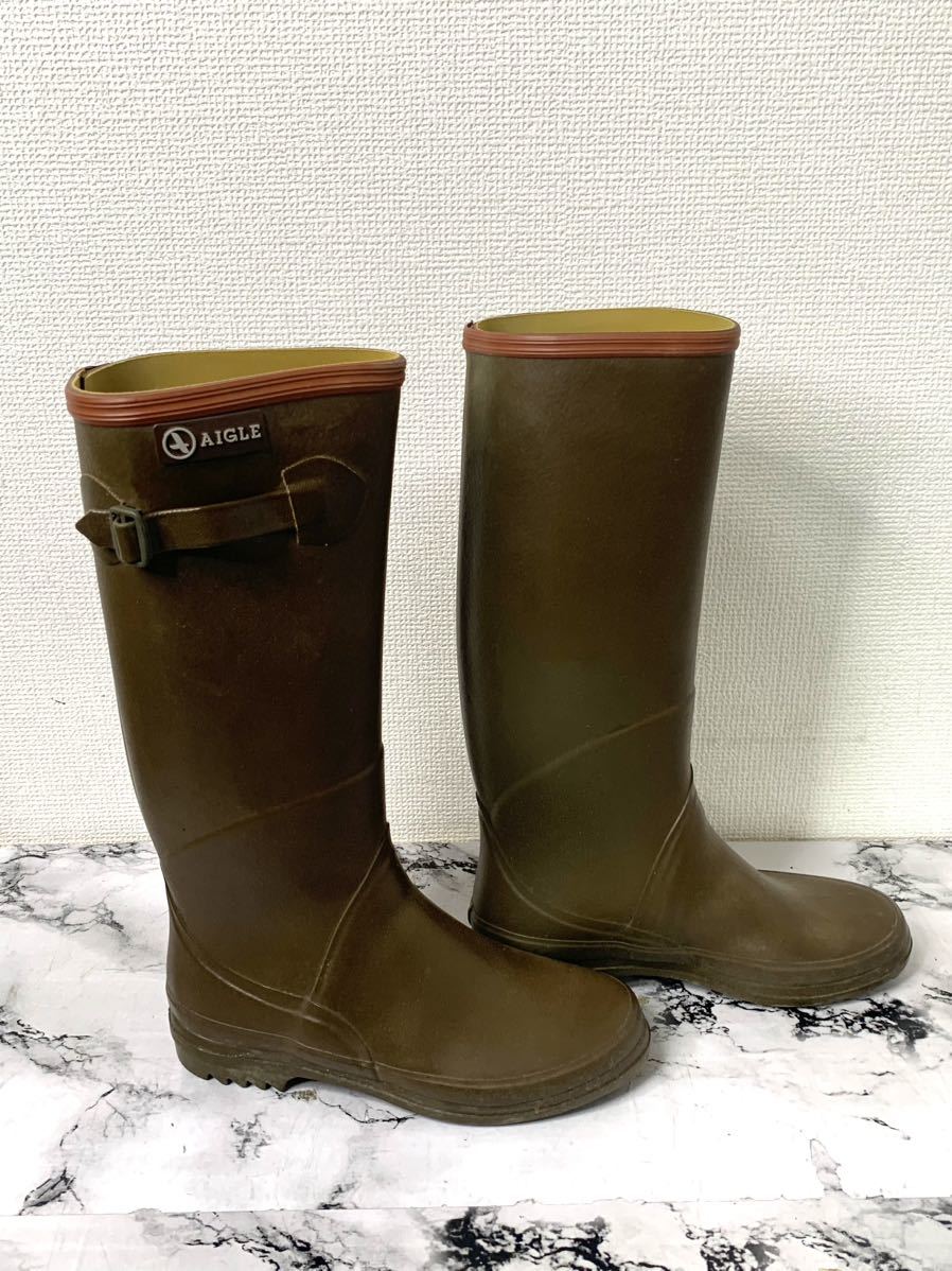 AIGLE レインブーツ ロングブーツ ラバー 23cmサイズ_画像3