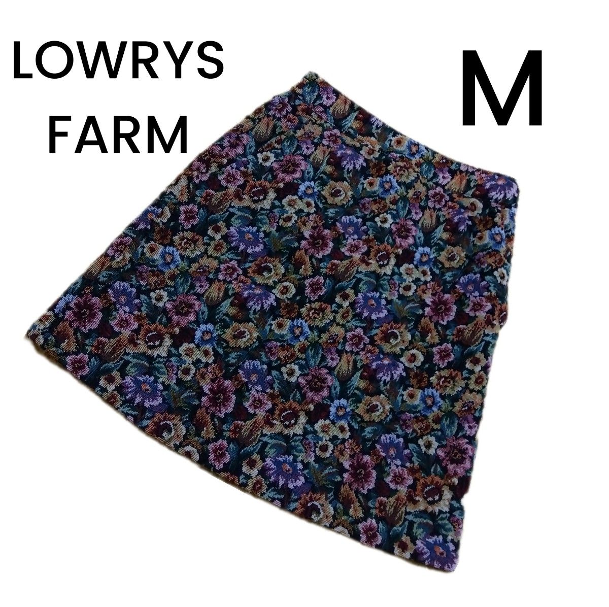 【LOWRYS FARM】花柄 レトロ コブラン柄 ミニスカート Mサイズ