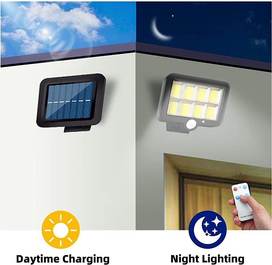 LED センサーライト 屋外 ソーラーライト太陽光発電 2個セット IP65防水 屋外ウォールライト 3つの知能モード モーションディテクタ 分離型_画像4