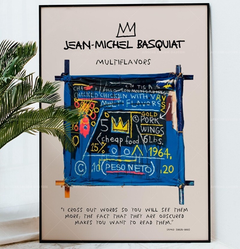 バスキア/ Basquiatキャンバスアートポスター オリジナルアート作品　A3サイズ A6_画像2
