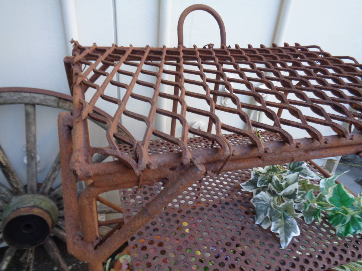  antique iron made gardening rack 3 step display shelf secondhand goods 