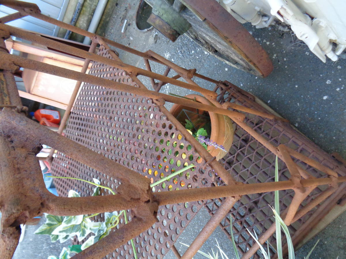  antique iron made gardening rack 3 step display shelf secondhand goods 